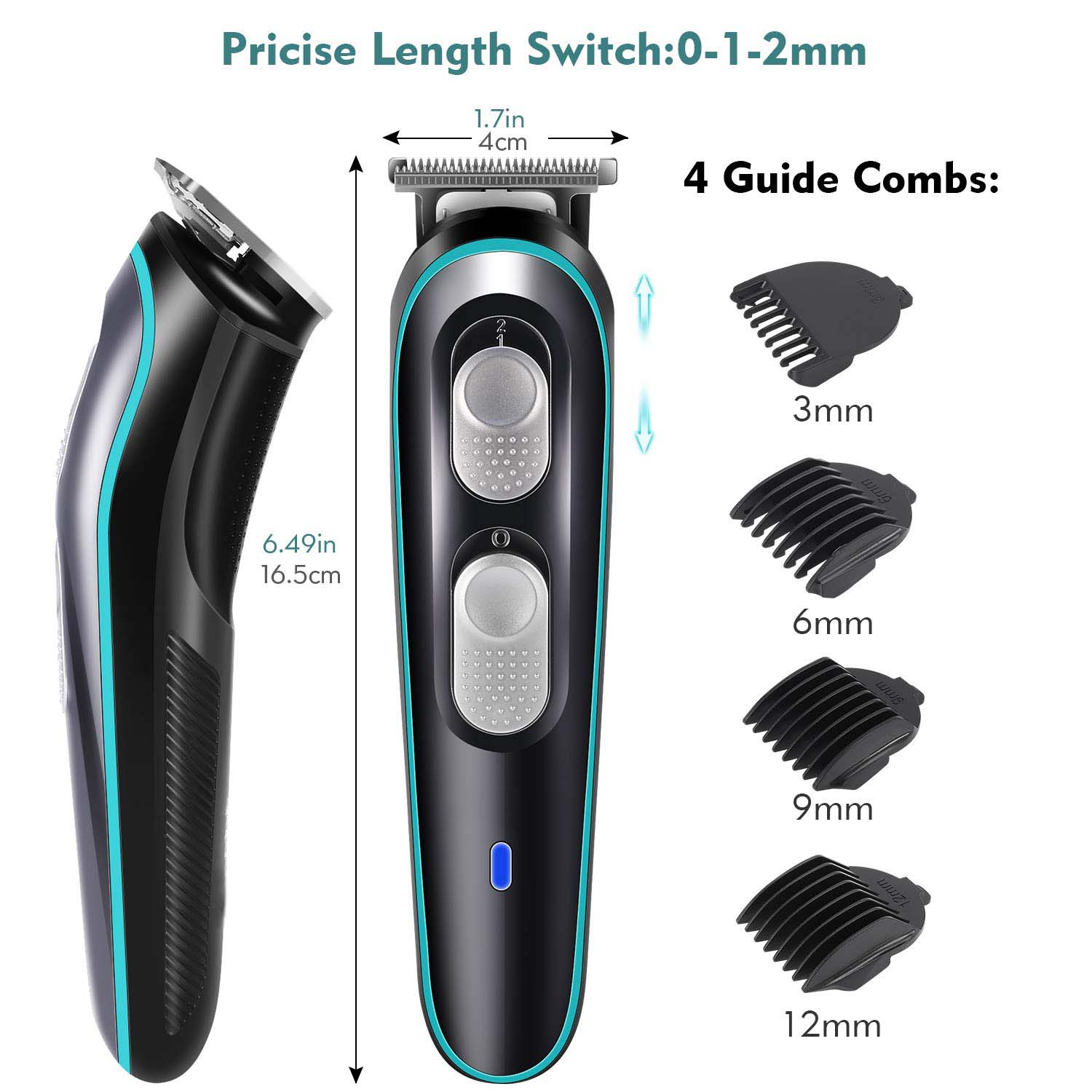 Professioneller elektrischer kabelloser USB-Wiederaufladbarer Haarschneider für Männer